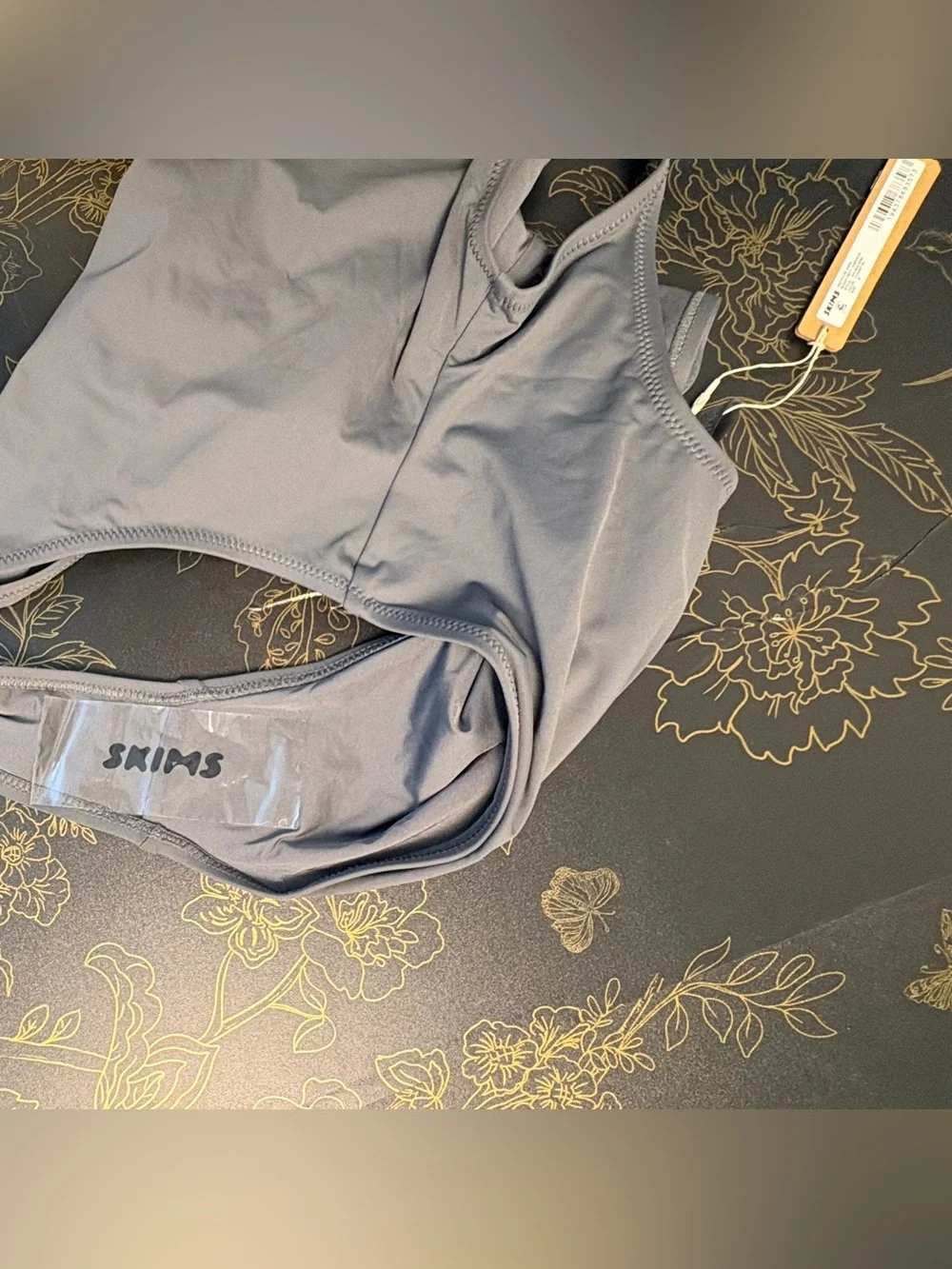 SKIMS Recycled Swim Scoop Neck One Piece | Gunmetal | M | NWT 🏷️